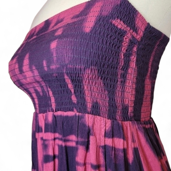 George | Strapless Purple and Pink Tie Dye Maxi Dress - Picture 4 of 9